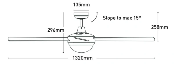 Ceiling fan Caprice AC SIL D52