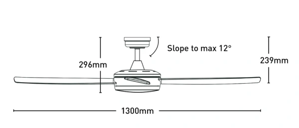 Ceiling fan Caprice Pro SIL AC with Remote D51