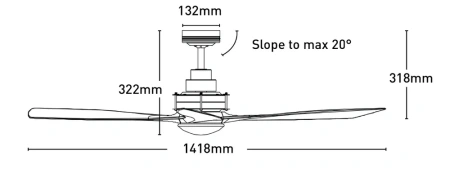 Ceiling fan Clarence WH AC D56
