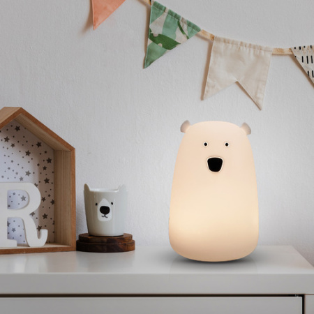 Kids lamp Polar Bear Barney soft Silicone Night RGB Rechargeable