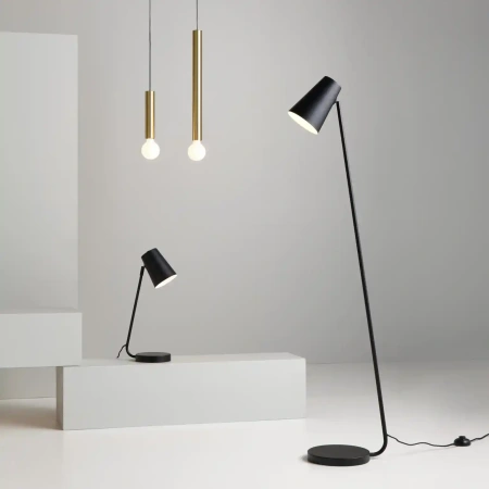 Table lamp Arlen Satin Black with adjustable shade