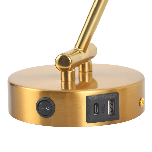 Wall lamp Beatrice Swing Arm with charging ports brs