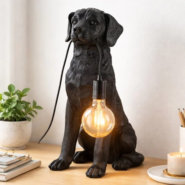 Table lamp Golden Retrieve LED Black