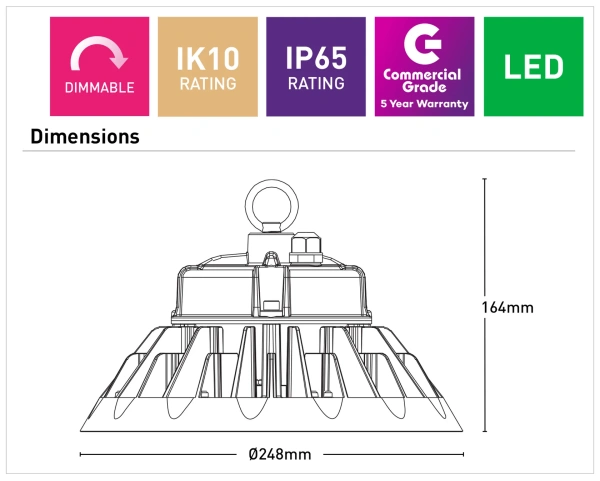 High Bay light Tarzen LED 100W LED 5K IP65