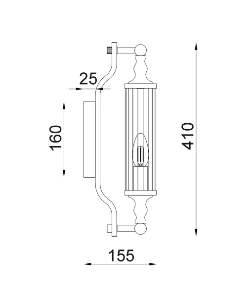 Wall light RODILLO2 Tubular Clear Glass Chrome 10W Wall light RODILLO2 Tubular Clear Glass Chrome 10W