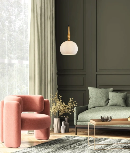 Pendant lamp CALIZ 2 Frosted Wine Glass Ribbed 72W Pendant lamp CALIZ 2 Frosted Wine Glass Ribbed 72W