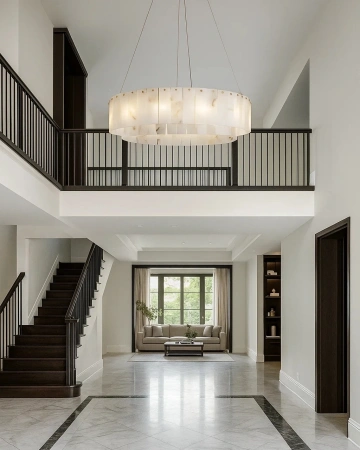 Pendant lamp Lazaida S12 Alabaster Spanish Marble D80 BRS