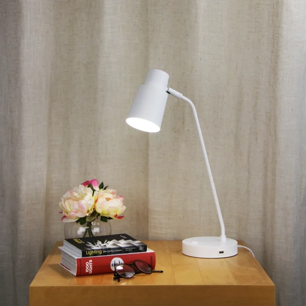 Desk lamp RIK WITH USB WHITE Desk lamp RIK WITH USB WHITE