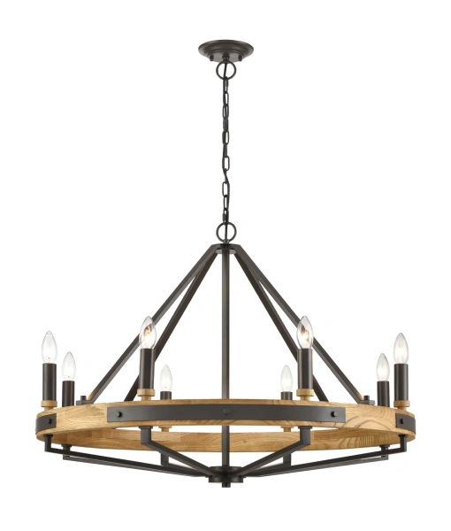 Pendant lamp FUNALE Candelabra L8 Natural Wood and Bronze Pendant lamp FUNALE Candelabra L8 Natural Wood and Bronze