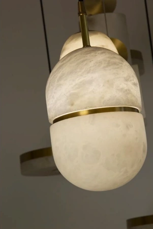 Pendant lamp Pinsoro Alabaster Spanish Marble G9 BRS