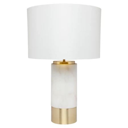 Table Lamp Paola Marble White w White Shade