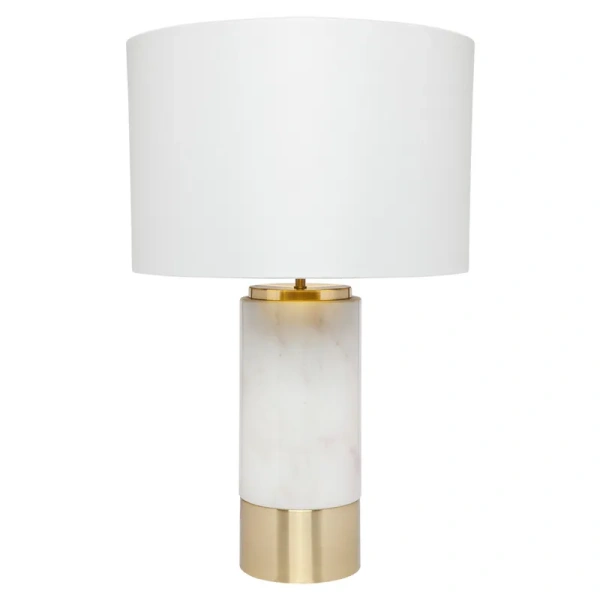 Table Lamp Paola Marble White w White Shade