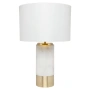 Table Lamp Paola Marble White w White Shade