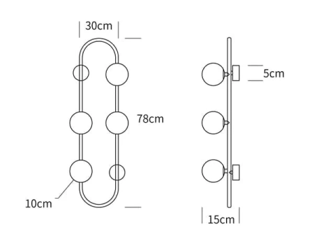 Wall light Bach Large G9 H78 BRS
