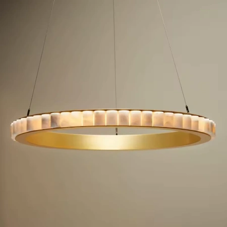 Pendant lamp Capella Alabaster Spanish Marble D80 LED CCT Dim BRS with remote
