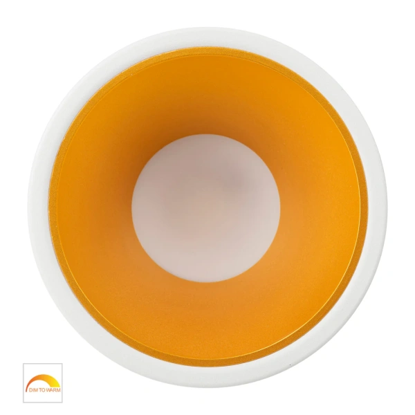 Recessed downlight Gleam WHT with Gold Insert Fixed Dim to Warm LED 9W IP54 Recessed downlight Gleam WHT with Gold Insert Fixed Dim to Warm LED 9W IP54
