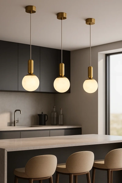 Pendant lamp Saturn Alabaster Spanish Marble LED 11W 3K BRS