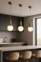 Pendant lamp Saturn Alabaster Spanish Marble LED 11W 3K BRS