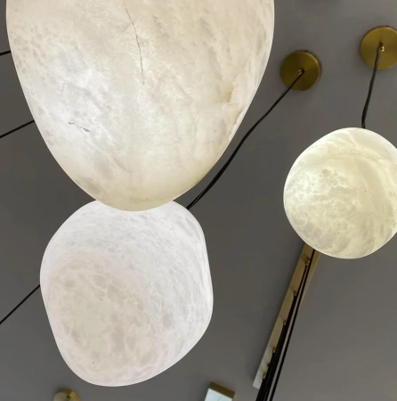 Pendant lamp Ateca P15 Alabaster Spanish Marble G9 BRS