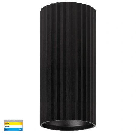 Surface downlight HV5852S-BLK-EXT  Nella 3CCT LED 12W IP65 240V