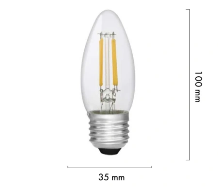 Globe Candle E27 LED Filament 4W 4000K Dim