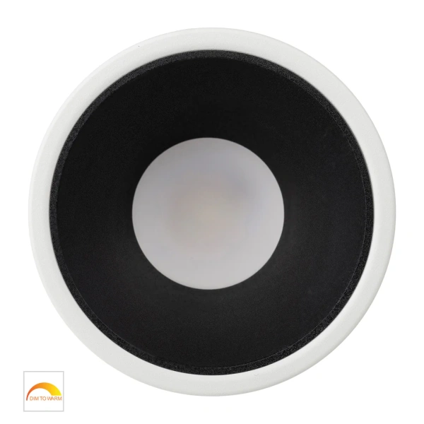 Recessed downlight Gleam WHT with BLK Insert Fixed Dim to Warm LED 9W IP54 Recessed downlight Gleam WHT with BLK Insert Fixed Dim to Warm LED 9W IP54