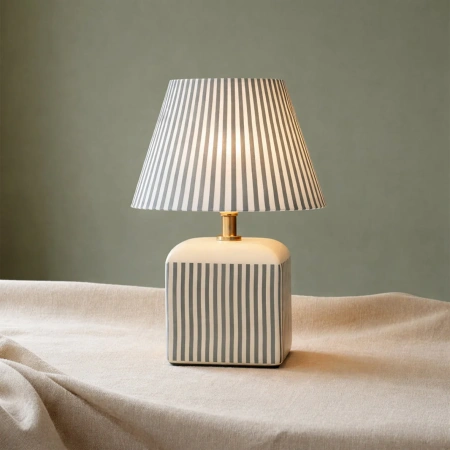 Table lamp Amaris Ceramic E27 Green Stripe