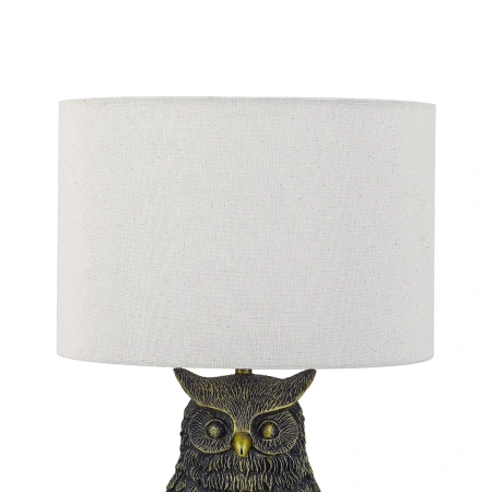 Table lamp Owl Sculpture LED Antique Brass
