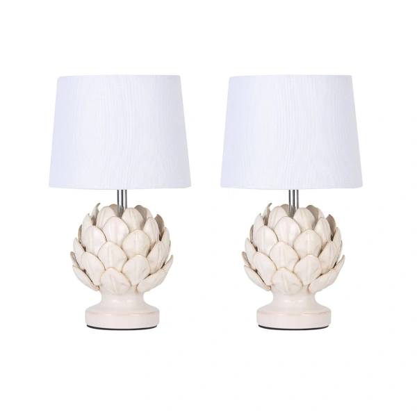 Table lamp Tasha Artichoke Set of 2 E14 WHT