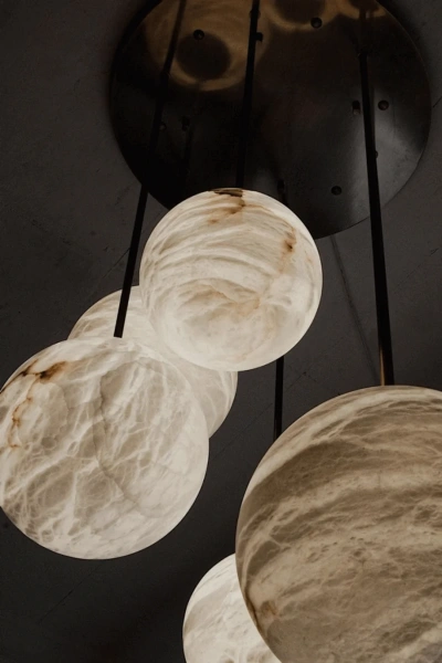 Pendant lamp Molina P5 Alabaster Spanish Marble G9 BRS