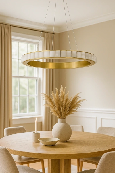 Pendant lamp Capella Alabaster Spanish Marble D80 LED CCT Dim BRS