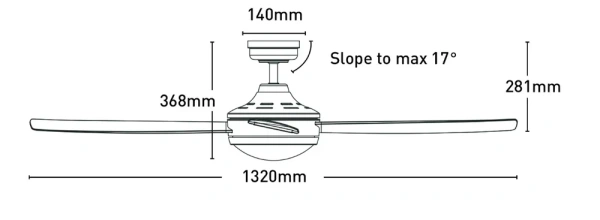 Ceiling fan Anova D52 DC Ikuu Smart Wi-Fi with LED 20W dim and Remote BL