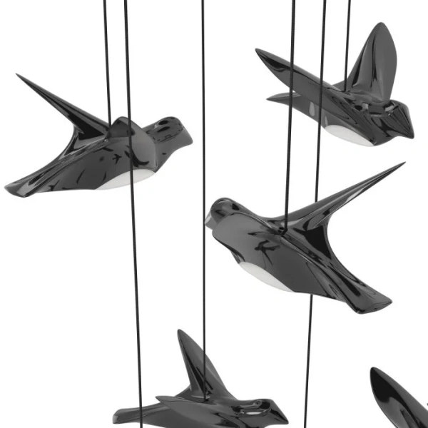 Pendant lamp Paratebueno 17 Birds LED 51W 3K BLK