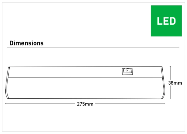 Batten Light Callan 7W LED 4K L27 Switch WHT Batten Light Callan 7W LED 4K L27 Switch WHT
