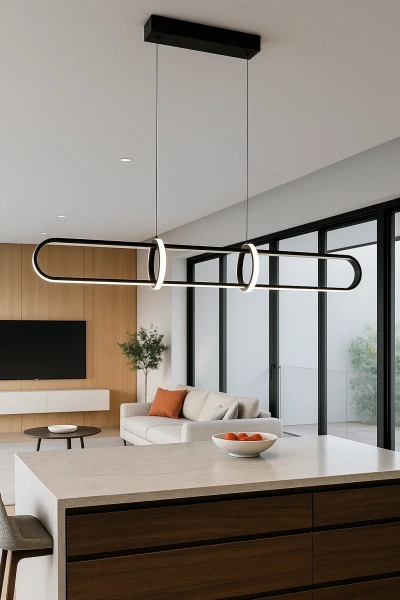 Pendant lamp Aura L1 LED 45W 3CCT L150 BK