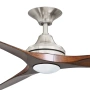 Ceiling fan Spitfire AC D60 Chrome Base Koa Blades 17w LED Light