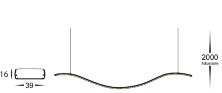 Pendant lamp Wave WHT 2500 LED 80W CCT Dim Pendant lamp Wave WHT 2500 LED 80W CCT Dim