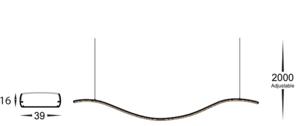 Pendant lamp Wave WHT 1500 LED 50W CCT Dim Pendant lamp Wave WHT 1500 LED 50W CCT Dim