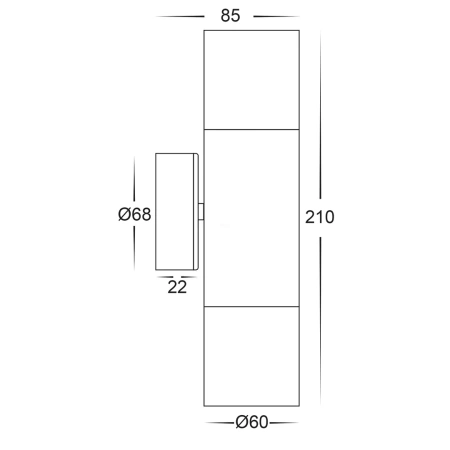 Wall light Tivah Tri Colour up-down GU10 BRS