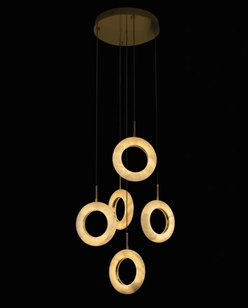 Pendant lamp Carinena P5 Alabaster Spanish Marble LED 40W CCT Dim BRS