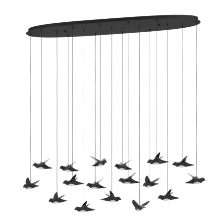 Pendant lamp Paratebueno 17 Birds LED 51W 3K BLK