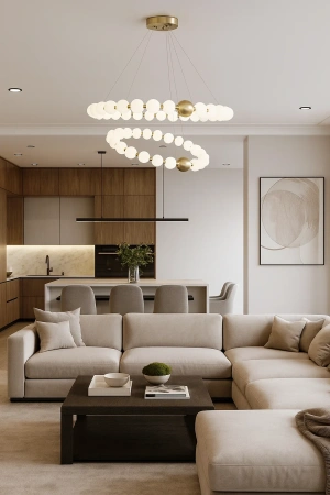 Pendant lamp Cloud 2 P52 LED 45W 3CCT BRS