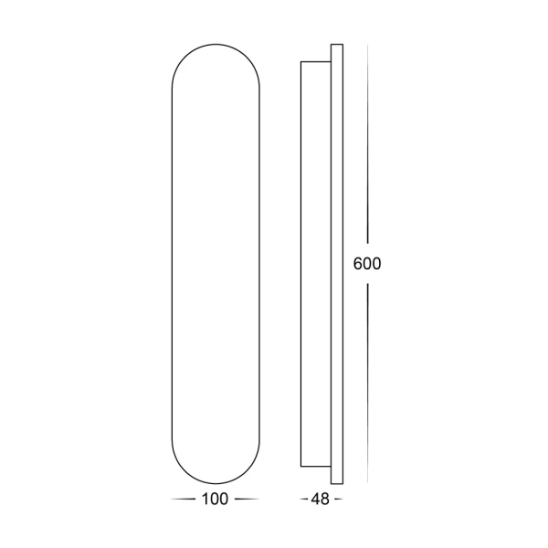 Wall light Barline Shadow LED 12W 3CCT IP65 60cm HV3562T-BR