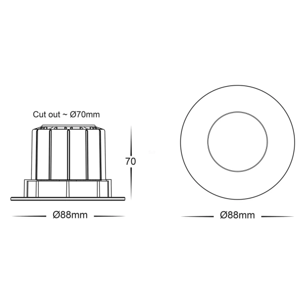 Recessed downlight Prime BLK Fixed 3CCT LED 12W IP54 WHT Recessed downlight Prime BLK Fixed 3CCT LED 12W IP54 WHT