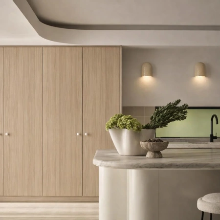 Wall lamp Wisp Curved Travertine GU10