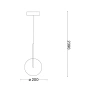 Pendant lamp Equinoxe SP1 D20 LED G4 2W BRS