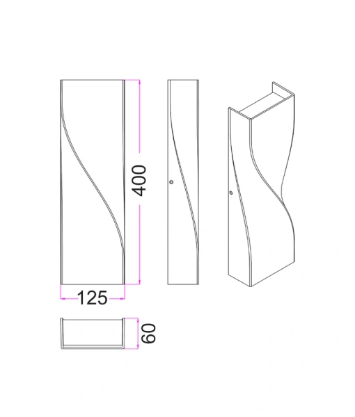 Wall light GIROTRI Large IP65 LED 20W 3CCT WH