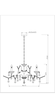 Pendant lamp FRIDA 8 E14 AB