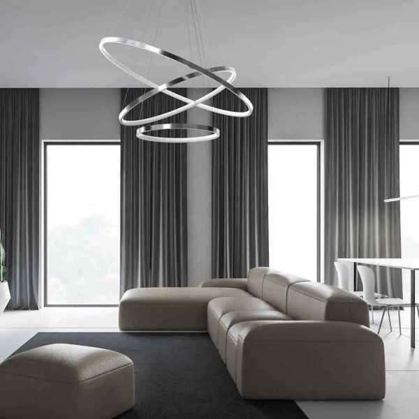 Pendant lamp Crown 3 Ring Chrome 5K Pendant lamp Crown 3 Ring Chrome 5K