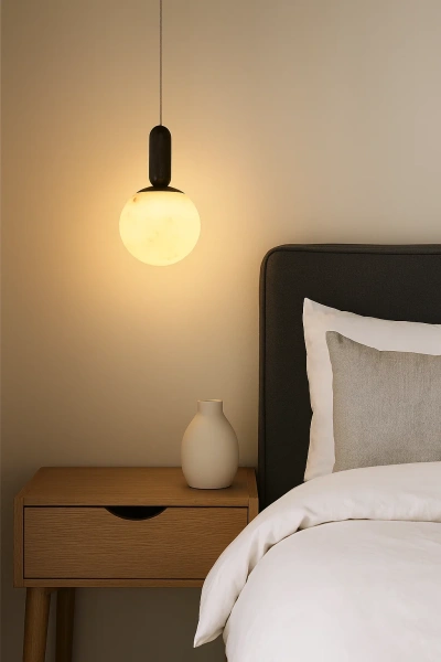 Pendant lamp Saturn Alabaster Spanish Marble LED 11W 3K BL